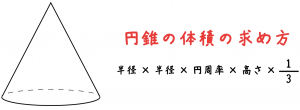 円錐　体積　求め方　公式