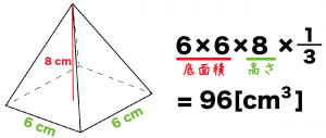 正四角錐　体積　求め方　公式