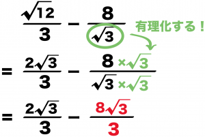 ルート　分数　足し算　引き算