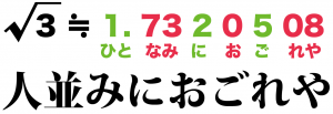 ルート3の値の覚え方