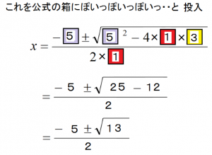 二次方程式　解の公式
