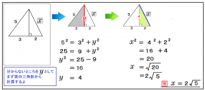 三平方の定理　直角二等辺三角形