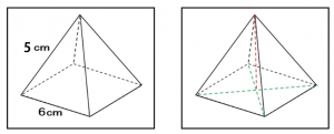 正四角錐　高さ