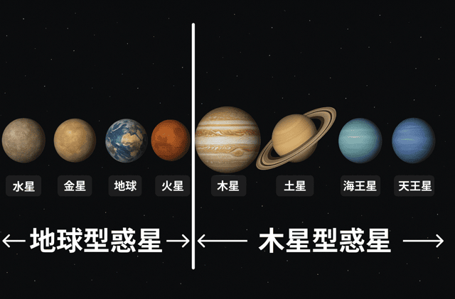 【中3理科】地球型惑星と木星型惑星の違いと簡単な覚え方