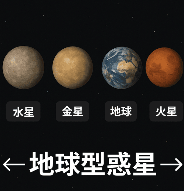 地球型惑星 木星型惑星 違い 覚え方
