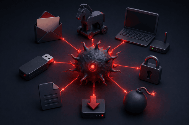 コンピューターウイルス マルウェア 違い