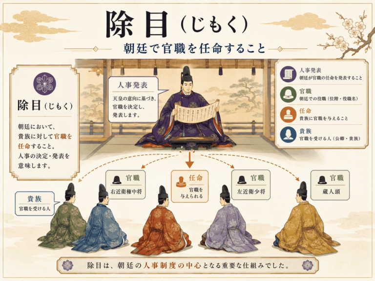 除目の意味とは？源氏物語にも出てくる平安時代の人事発表をわかりやすく解説