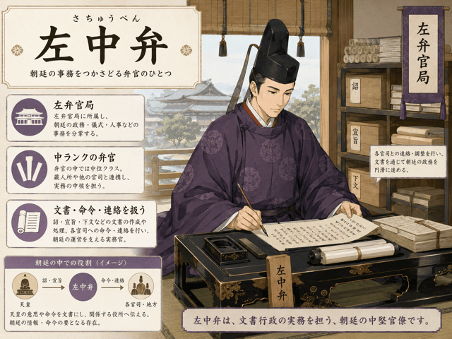 左中弁の意味とは？源氏物語に出てくる実務系官職をわかりやすく解説