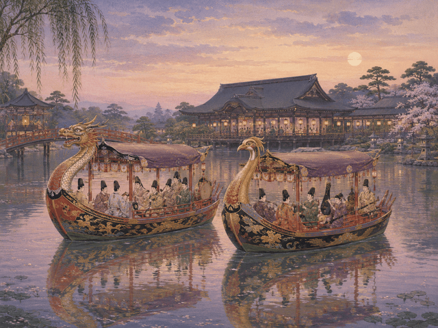 竜頭鷁首の意味とは？平安時代に舟遊びで使われた豪華な飾り船をわかりやすく解説